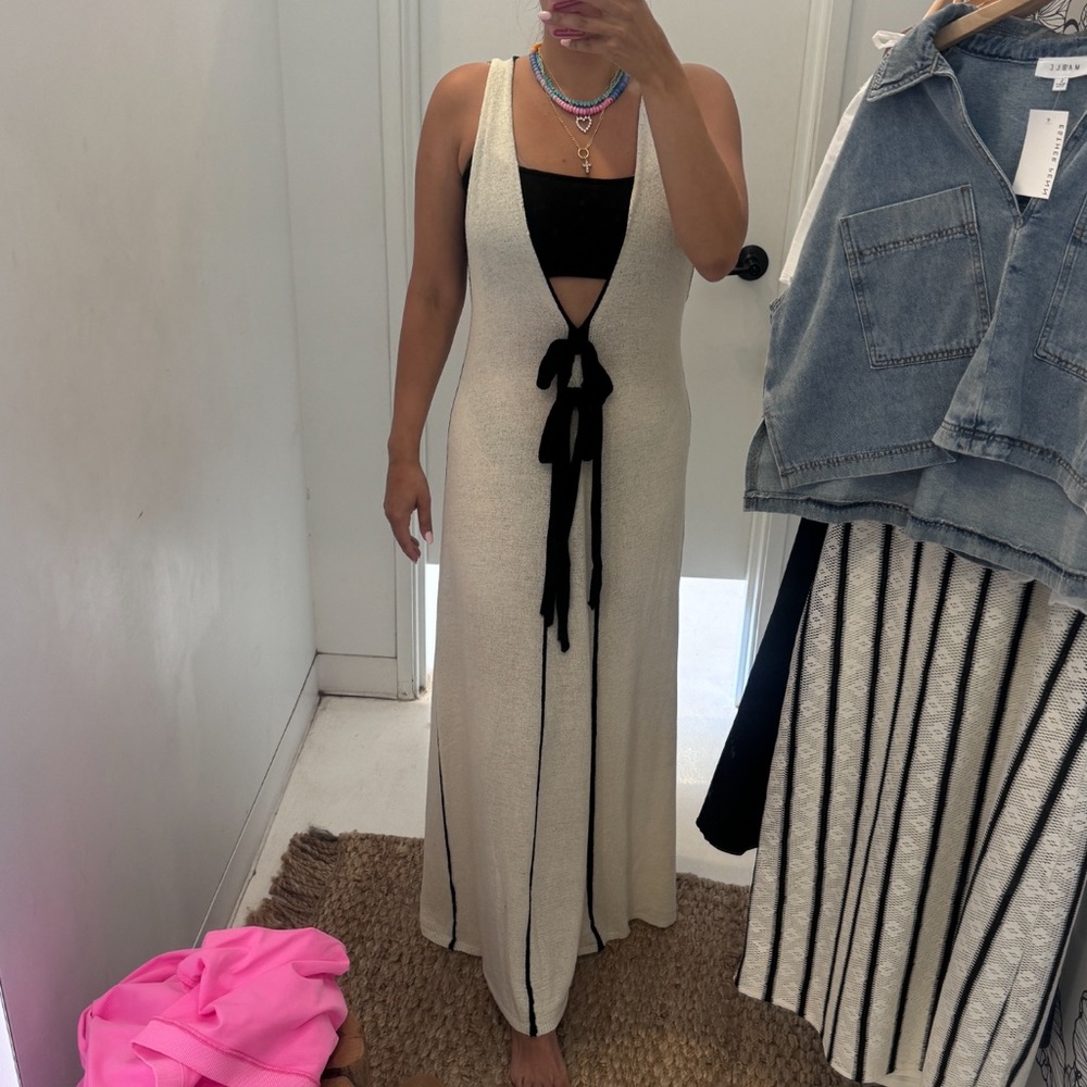 Black and Cream Knit Dress
